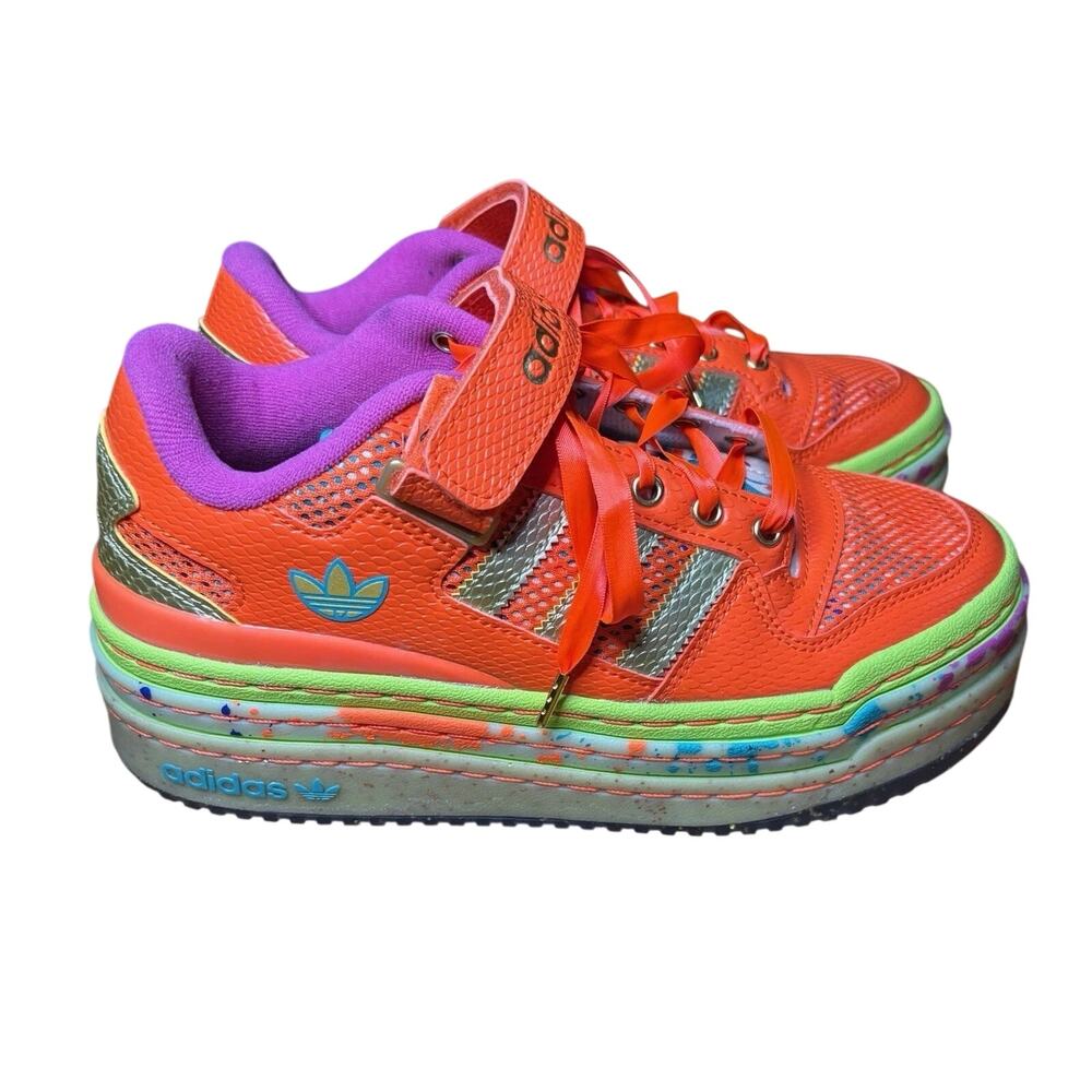 Adidas Originals Forum Triple Platform Lo Sneakers Women's Sz 7 Carnival Orange - Picture 9 of 9